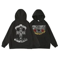 Guns N' Roses We'Re Back Retro Street Style Hoodie For Women O-Neck Pocket Pullover Fleece Hoody Breathable Pullover Woman Hoody 1