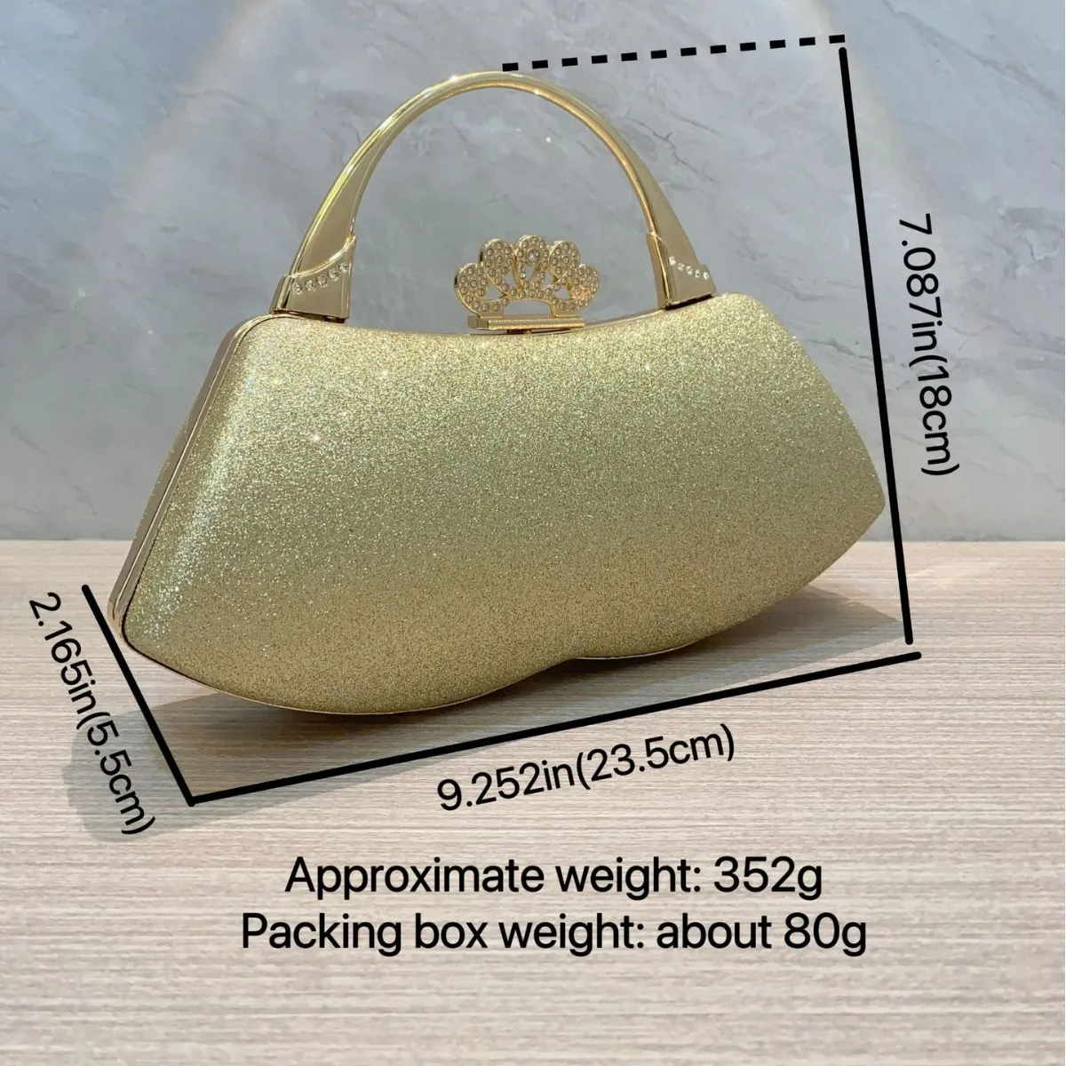 Gold Silver Color Bridal Small Handbags Wedding Party Evening Bag Classic Trendy Clutches Prom Banquet Shoulder Bags For Women
