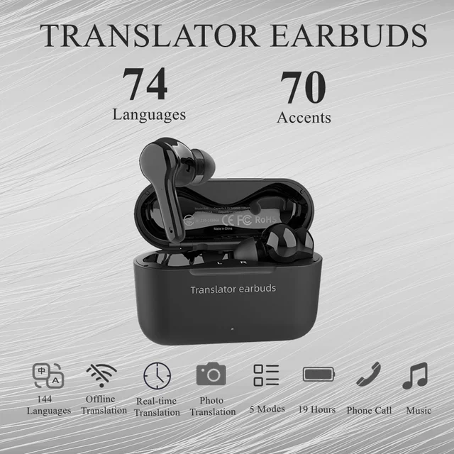 Simultaneous Language Translator Earbuds  Voice Translator Multi Languages  - Aliexpress