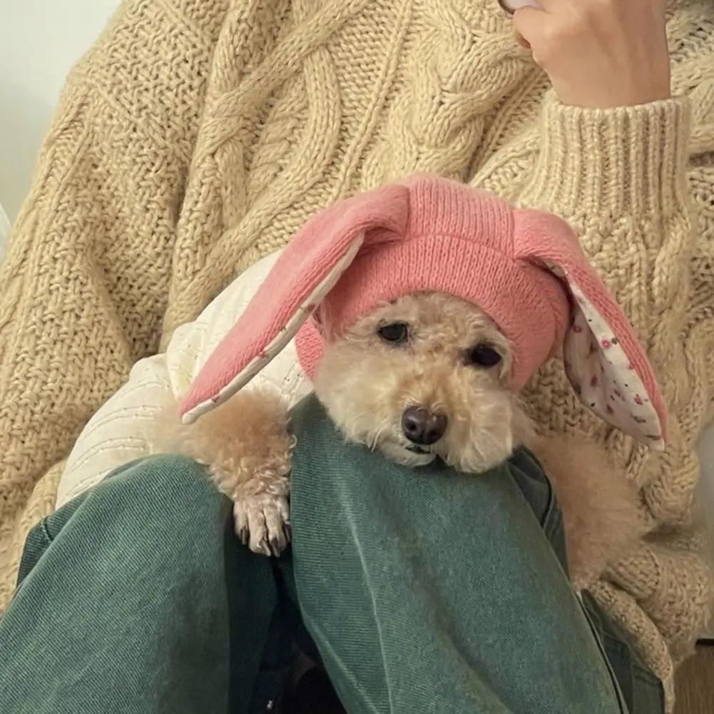 

Stand Out Pet Hat Pet Hat for Dogs Cozy Pet Knitted Hat with Cute Rabbit Ears Keep Pet Warm Autumn Winter with This for Cats