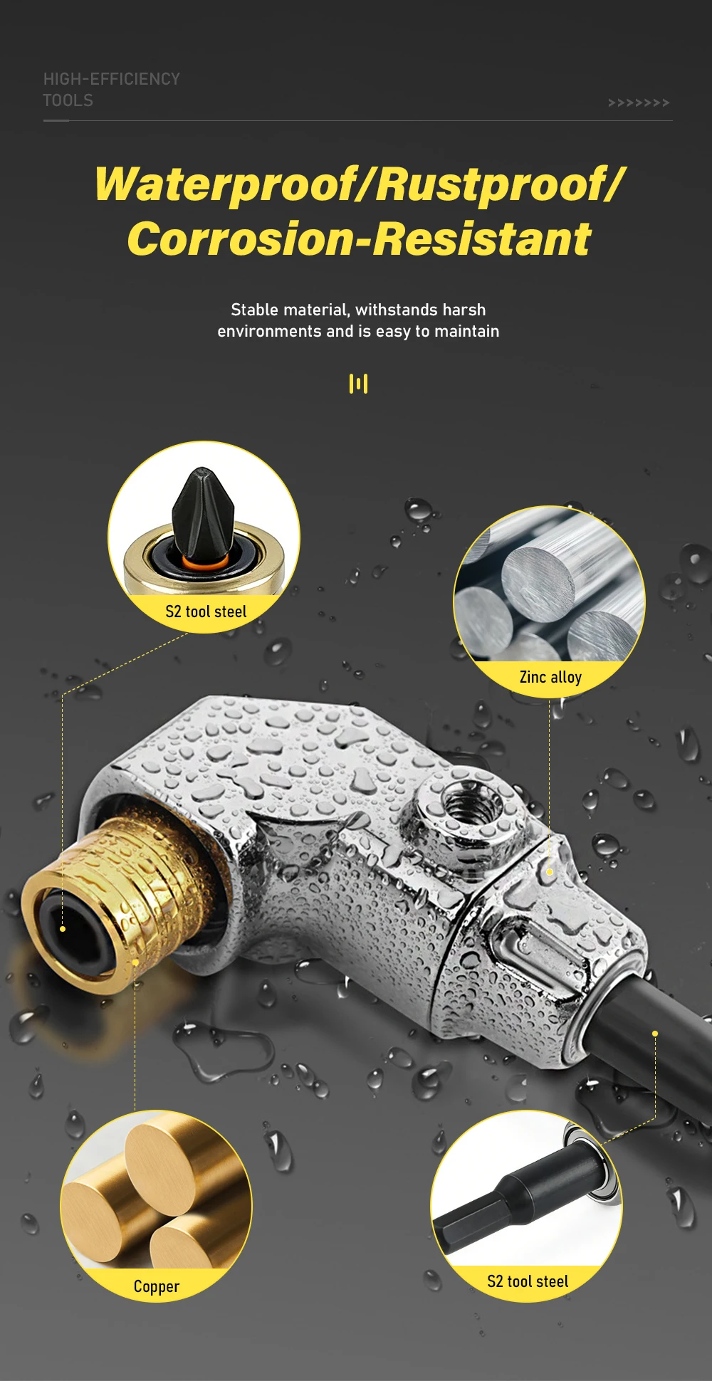 90 Degree Right Angle Drill Attachment Right Angle Screwdriver Bit Holder for 1/