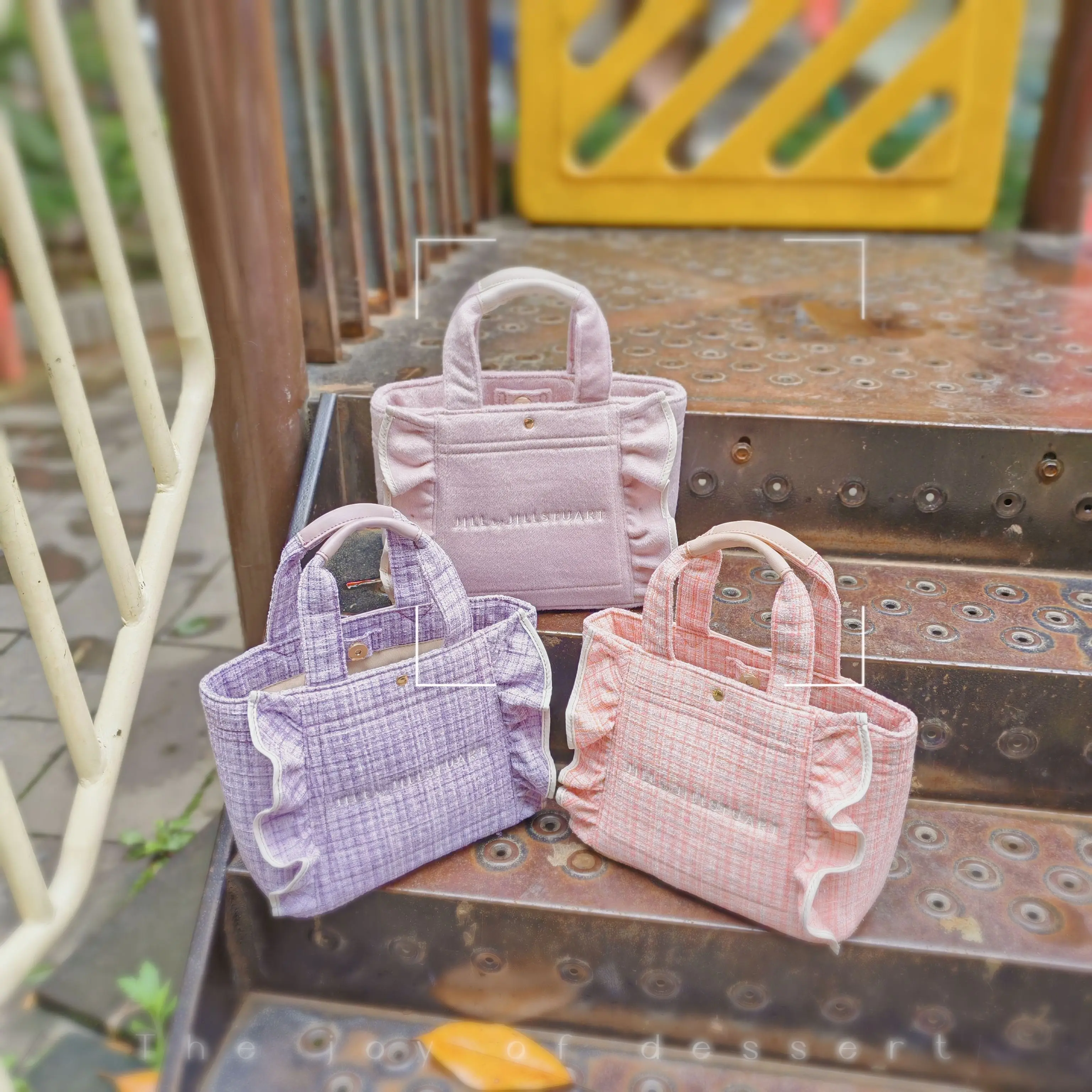 Japanese Autumn and Winter New Classic Style Ruffled Tote Handbag Ladies Square Letter Embroidered shoulder bag for Girls Female