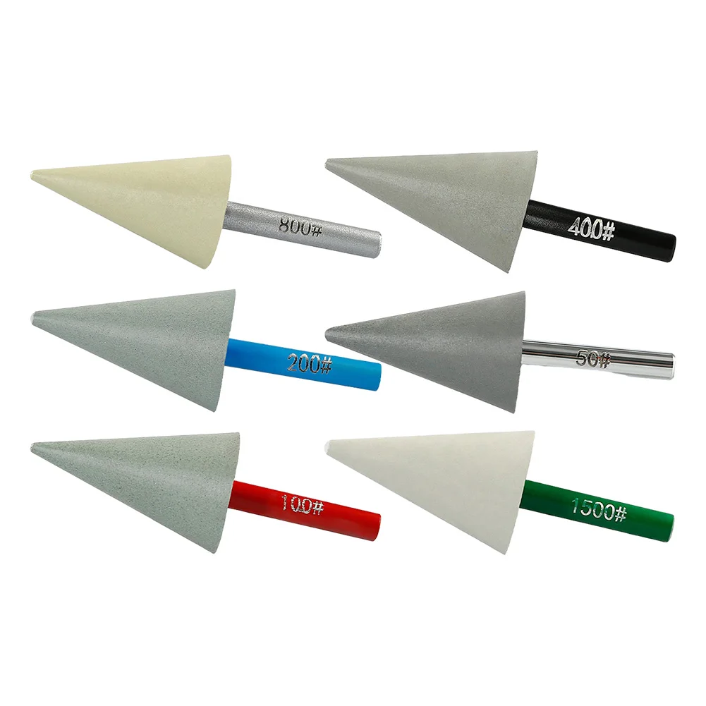 

6mm Stone Polishing Umbrella Shaped Shank Resin Diamond Conical Burr Grinding Head Carving Rotary Power Tools Accessory