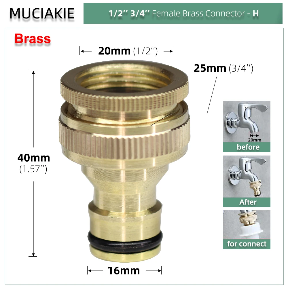 irrigation kit 1/2'' 3/4'' Thread Brass Quick Connectors Garden Hose Washing Machine Tap Adapter Fittings Drip Irrigation Durable Joints raised bed irrigation kit