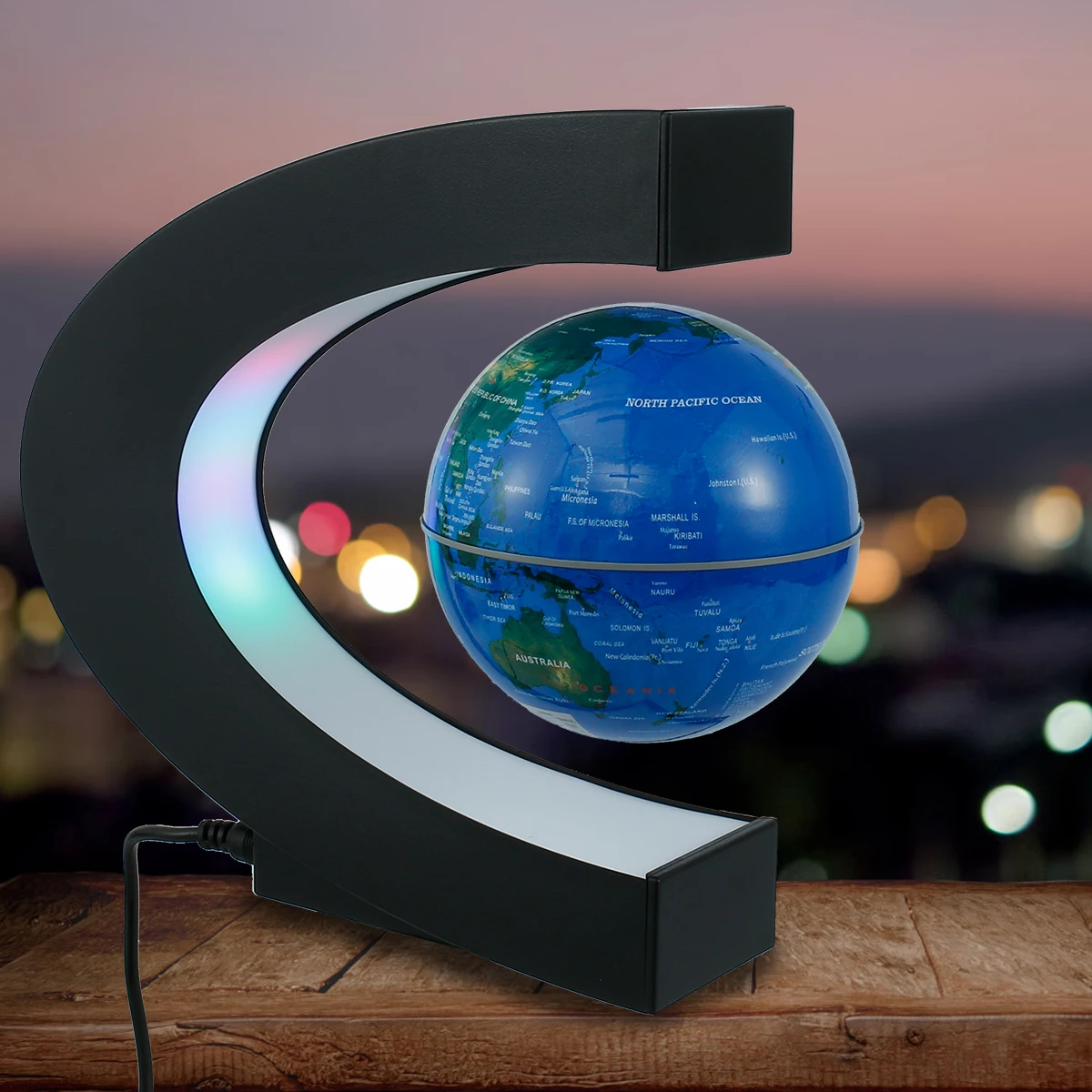 Novelty Floating Magnetic Levitation Globe World Map Floating Globe with  LED Light Home Room Decoration Desktop Christmas Gifts