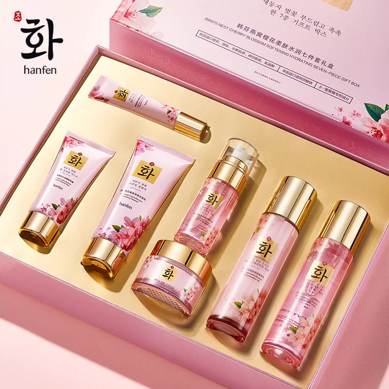 cherry-blossom-set-per-la-cura-della-pelle-nido-d'uccello-idratante-detergente-per-il-viso-toner-emulsione-essenza-crema-per-il-viso-crema-per-gli-occhi-maschera-per-la-cura-della-pelle