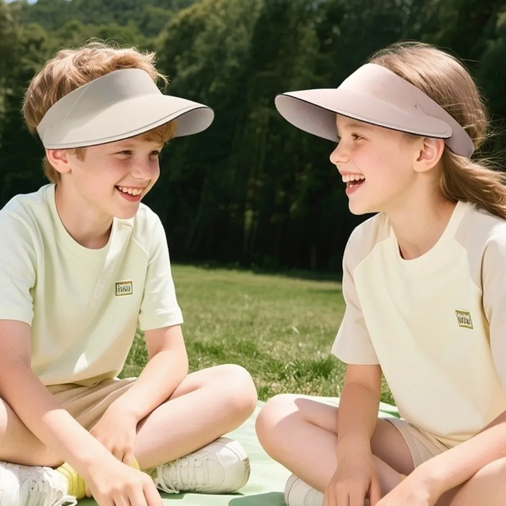 Fashion Breathable Kids Sunshade Hat Soft Solid Color Summer Kid Sunhat Quick-dry Lightweight Foldable Empty Top Cap Boys