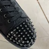 Luxury Brand Leisure Style Red Sole Low Top Rivets Shoes For Men's Casual Flat Loafers Women's Round Toe Lace Up Zipper Sneakers 6
