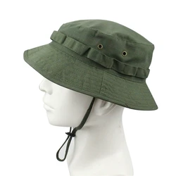 Camo Bucket Hat - Packable Outdoor Summer Sun Hat (Army Green)
