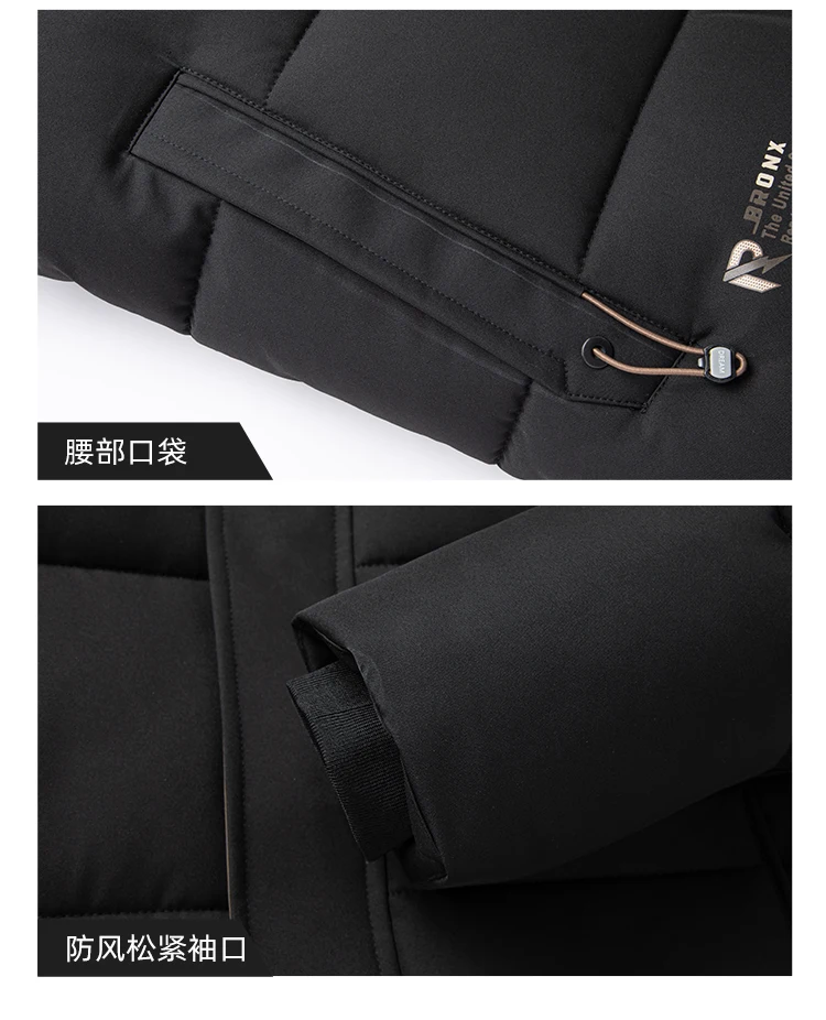 Mens Winter Parka - Casual Hooded Jacket With Detachable Hood, Cotton Filled Coat