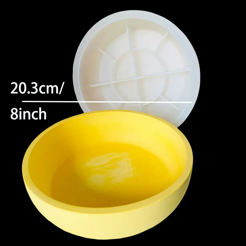 Description Picture 3 of itemLarge Bowl Plant Pot Concrete Mold DIY Garden Outdoor Planters Cement Casting Mold Scented Candle Vessel Terrazzo Mold Jesmonite