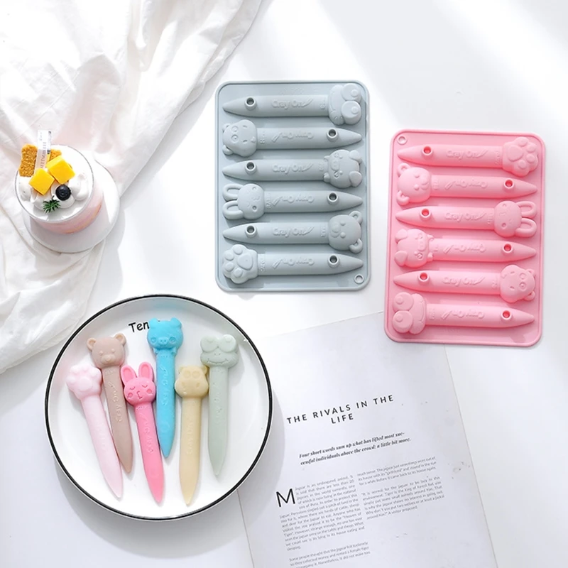 Animal Crayon Molds DIY Craft Molds Reusable Silicone Oven Fridge Safe for Kid Student DIY Art Crafts, animal crayon molds