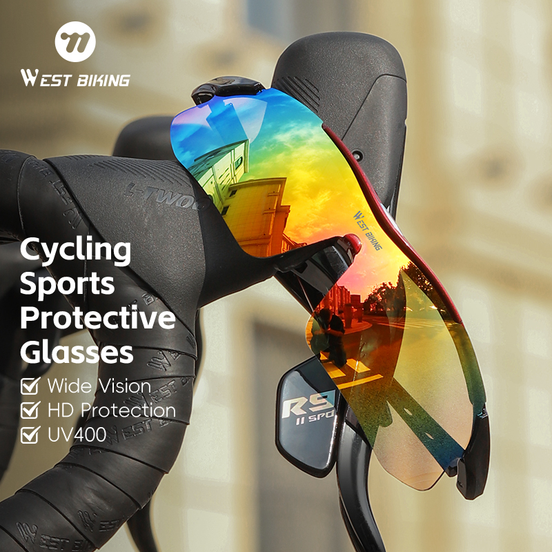 WEST BIKING Colorful Cycling Glasses Men Women Sports Sunglasses Road MTB Bike Bicycle Riding Protection Goggles Eyewear UV400