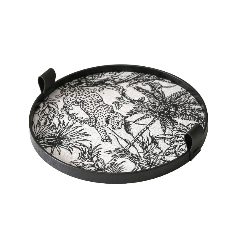 Light Luxury Round Storage Wooden Tray  Bedroom Perfume & Cosmetic Storage Trays Aroma Jewelry Display Tray Home Decoration 6