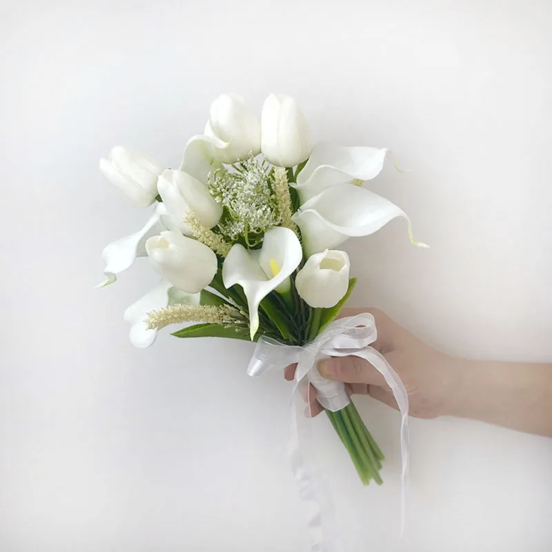 Wedding bouquets wedding flower decoration holding calla lily flowers small fresh bride photo props