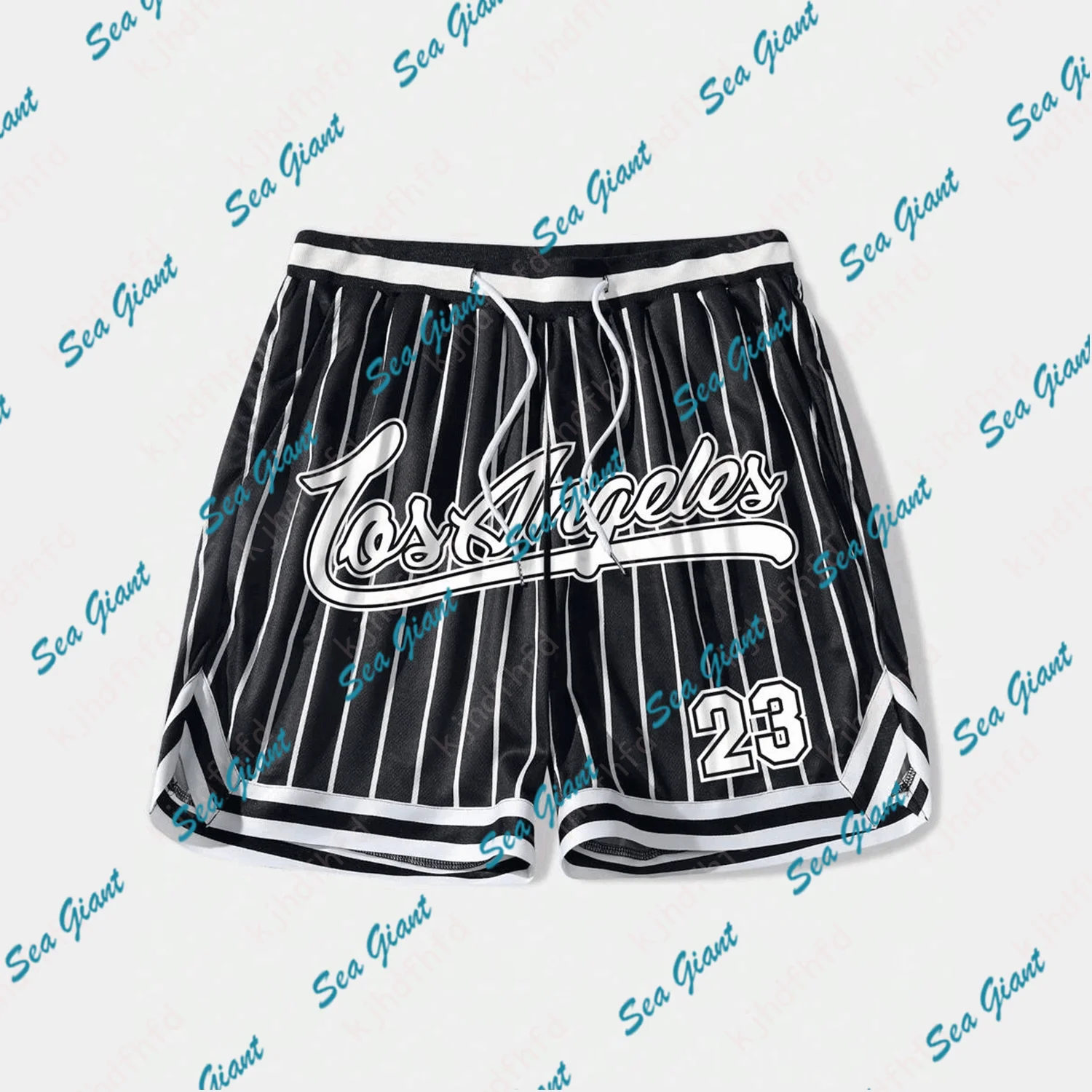 Striped And Letter Printed Drawstring Waist Mesh Basketball Shorts Absorb Sweat Outdoors Exercise Fashion Adult&Kid Shorts