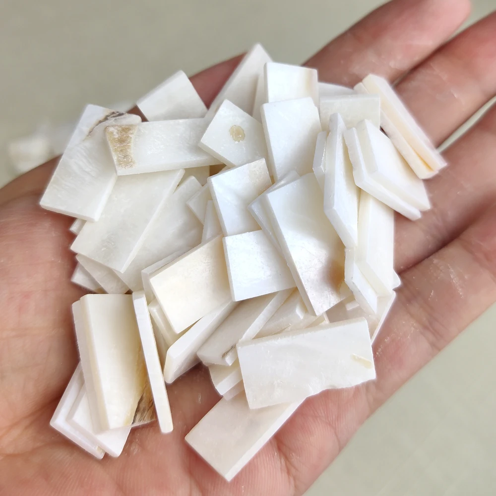 Rectangle Fanshape Mother of Pearl Mosaic Tile Pure White for Crafts DIY Decoration 50pcs mother pearl mosaic tiles,diy mosaic supplies
