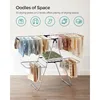 SONGMICS Clothes Drying Rack, Foldable 2-Level Laundry Drying Rack, Free-Standing Large, with Height-Adjustable Wings,Sock Clips 3