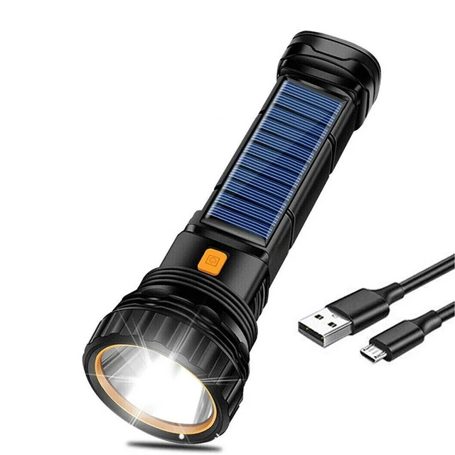 Rechargeable Solar Led Flashlight Solar Light - Led Solar Tactical  Flashlight - Aliexpress