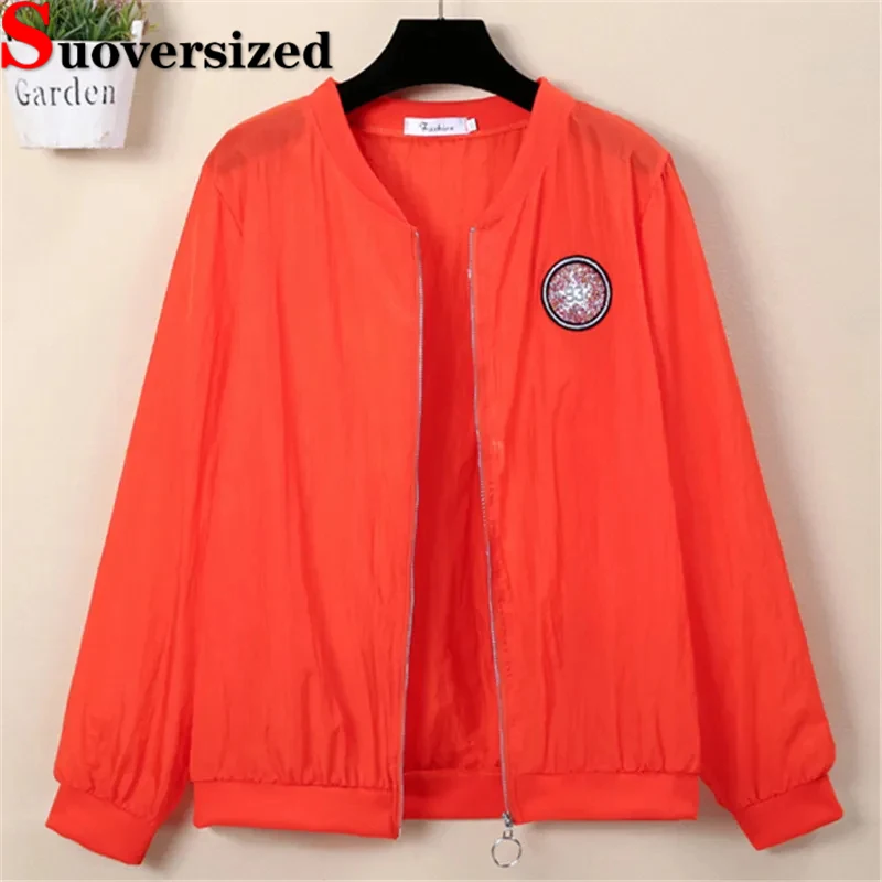 

Oversized 6xl Summer Jackets O Neck Long Sleeve Outerwear Loose Casual Mom's Chaquetas Thin Sun Protection Womens Ceketler