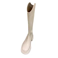 Ultra Soft Thick-Soled High-Top Long Boots Slimming Fleece-Lined V-Shape Knight Boots Rubber Material Summer Season China Origin - Image 5