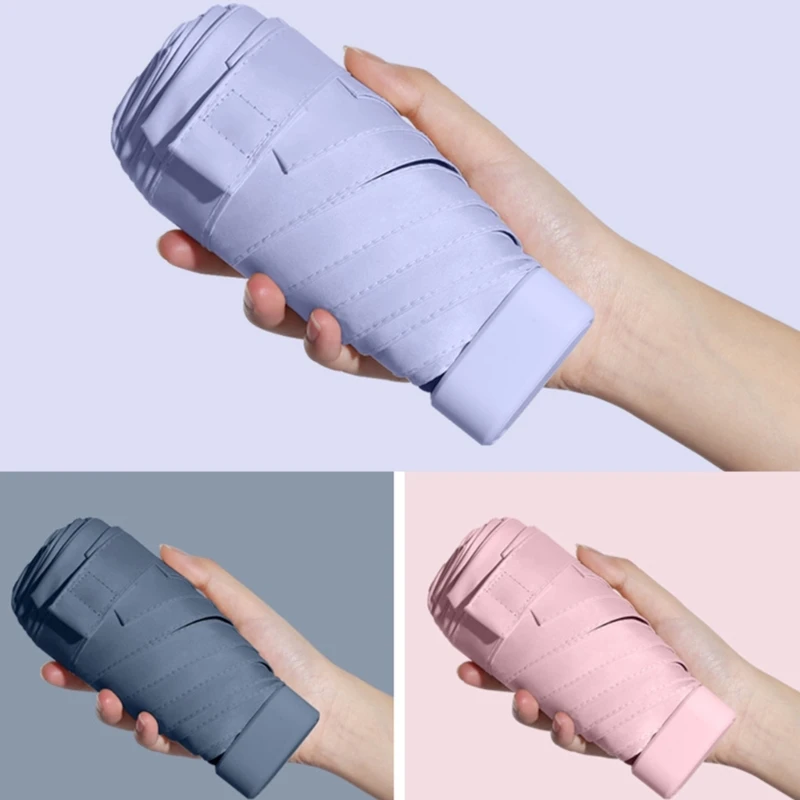 Mini Folding Umbrella Waterproof and Sun Resistant Includes Carrying Case