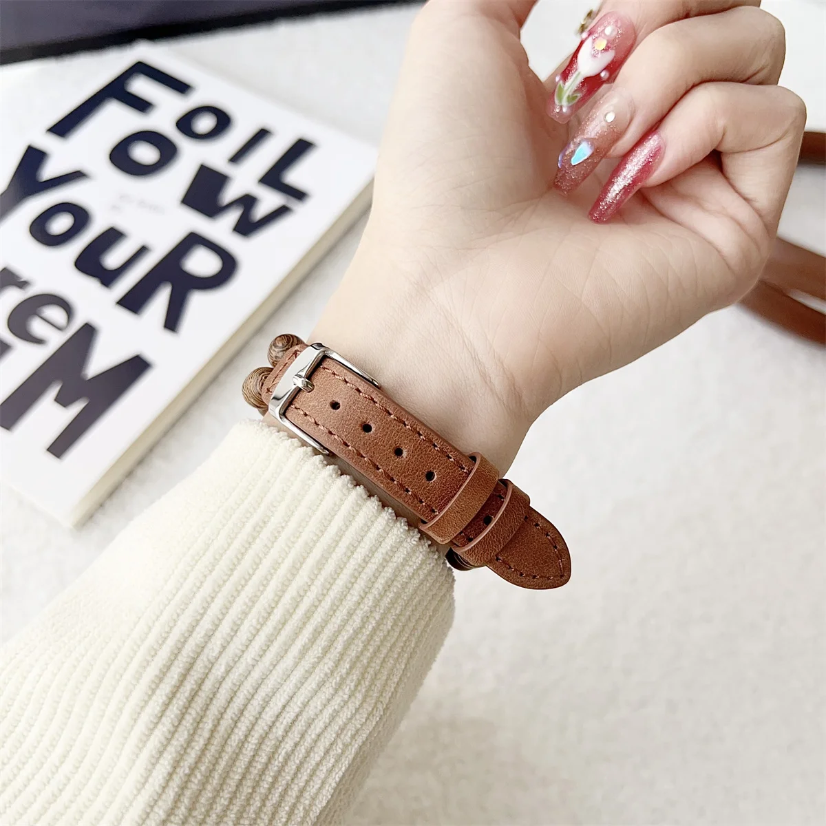 Smartwatch Band For Apple Watch Leather Strap Elegant Design_voghion.com