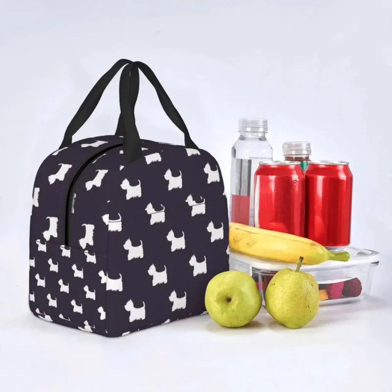 

Westie West Highland Terrier Lunch Bag Portable Insulated Cooler Dog Thermal Cold Food Picnic Lunch Box for Women Children