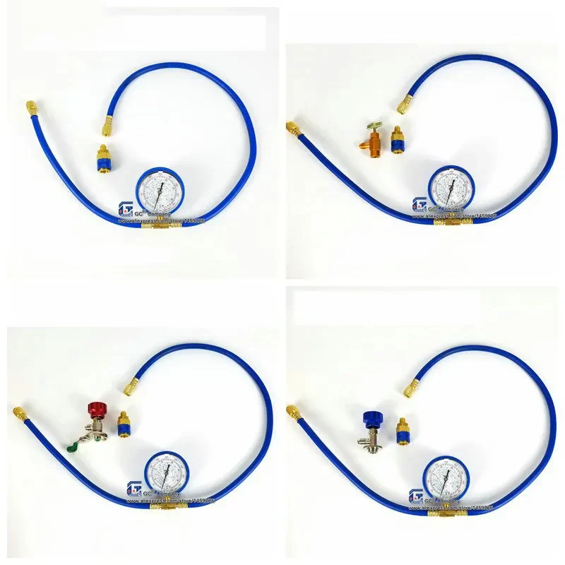 R134a R22 R410a R404a Refrigerant Charging Hose with Gauge Recharge Measuring Tool