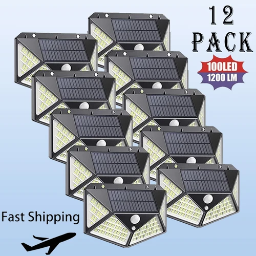 야외의 안전을 지켜주는 야외 방수 100 LED 태양광 벽 조명, 모션 센서 태양열 전원 가로등 가격 추천 순위 비교