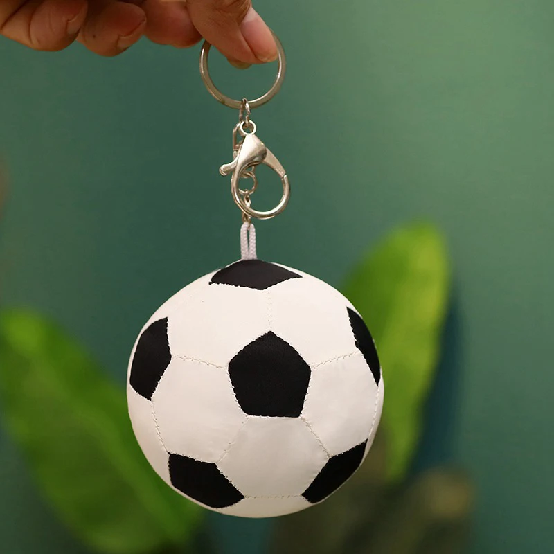 Plush Soccer Ball Keychain Soft Sports Accessory