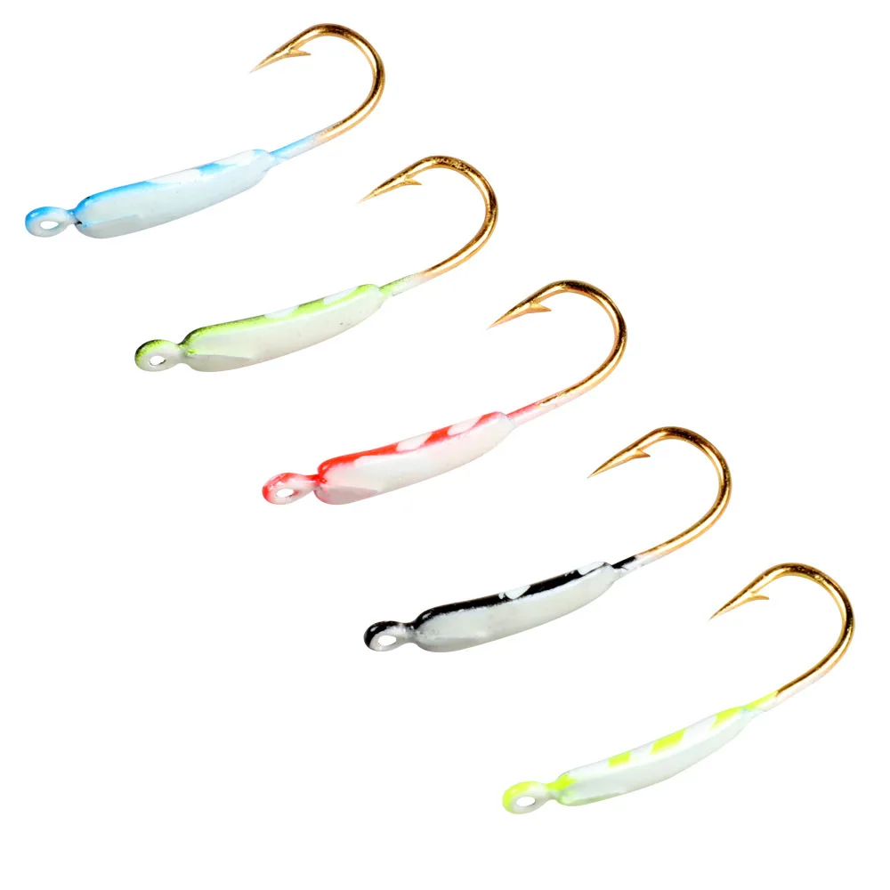 10pcs 0.7g/25mm Ice Fishing Jigs Winter Ice Fishing Lure Glow Mini