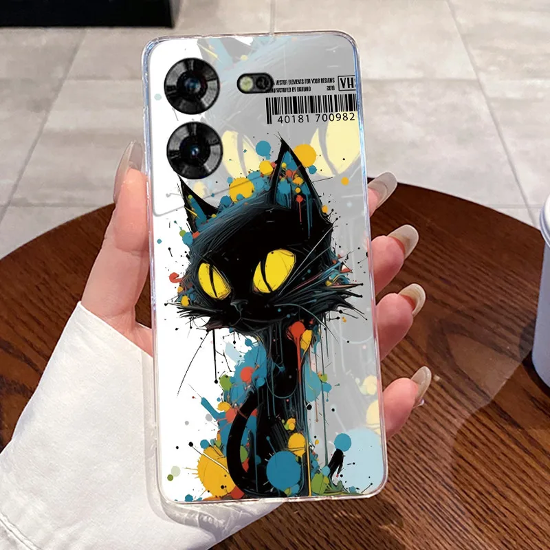 Aesthetic Cute Cat Soft Transparent Silicone Phone Case
