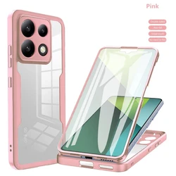 Double Protect Shield Cover - Full Coverage Case Film for POCO F5 (Pink)