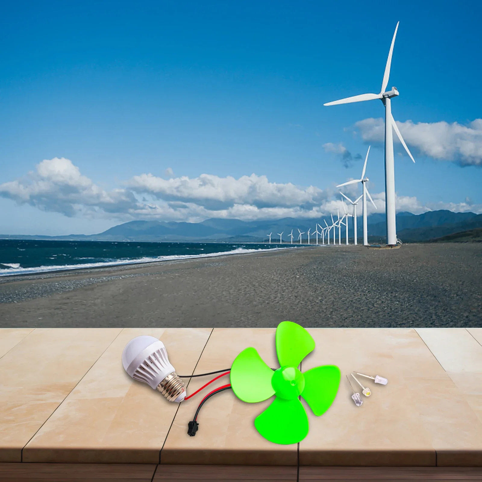 Blades Mini Wind Turbine Motor ABS Metal Features High Reliability Package Contents Experiment Package Contents
