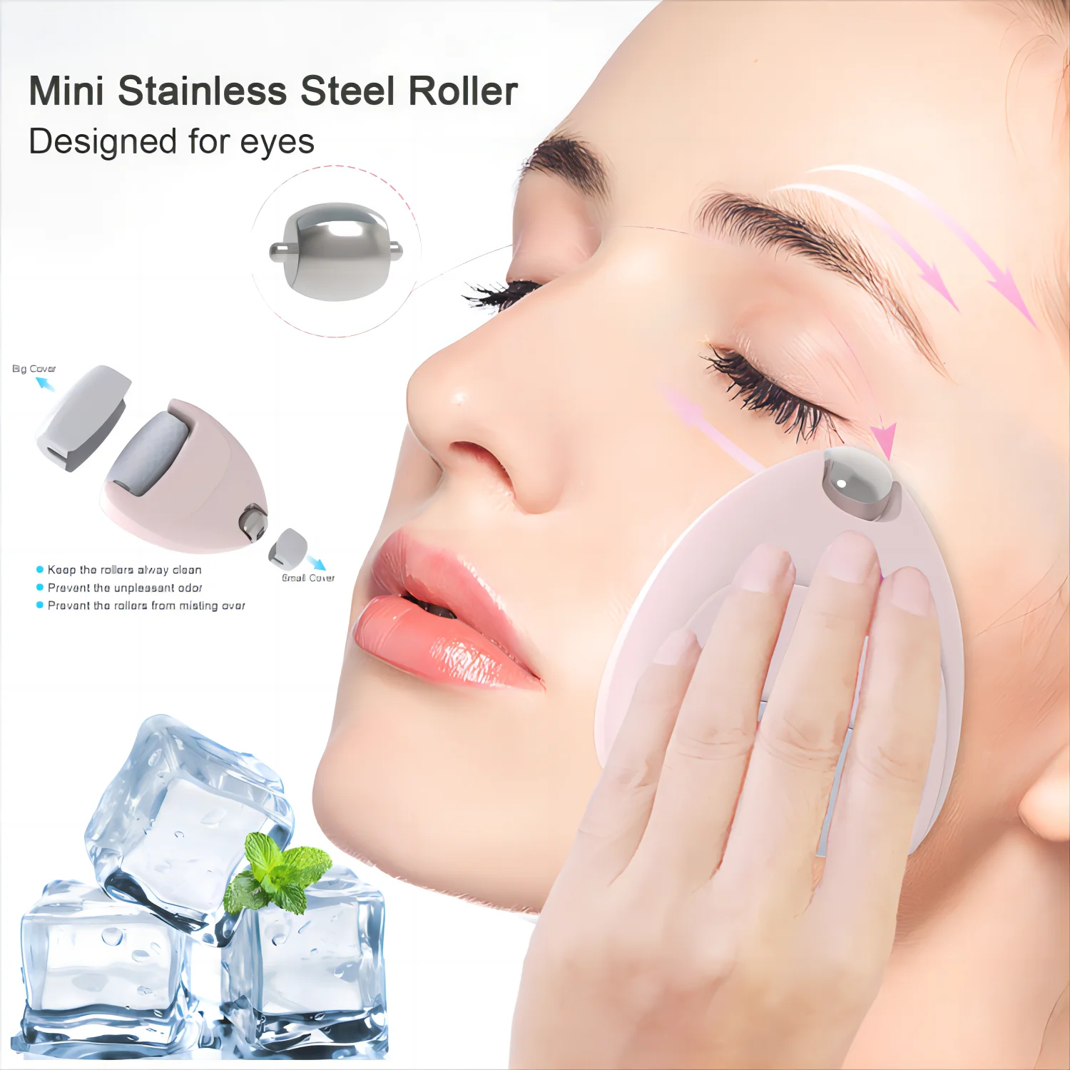 Q5 White 2in1  Cooling Ice Roller for for Face Eyes Cooling Skin Massager Korean Stick Semi-Permanent Anti-Aging Skin Cooler кулер для процессора cooler master hyper 212 led turbo white edition rr 212tw 16pw r1