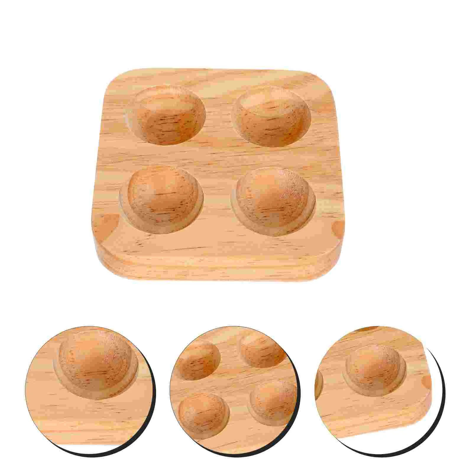 

Tray Rack Wooden Egg Child Mini Fridges Holder Food Storage Kitchen Holding Stand