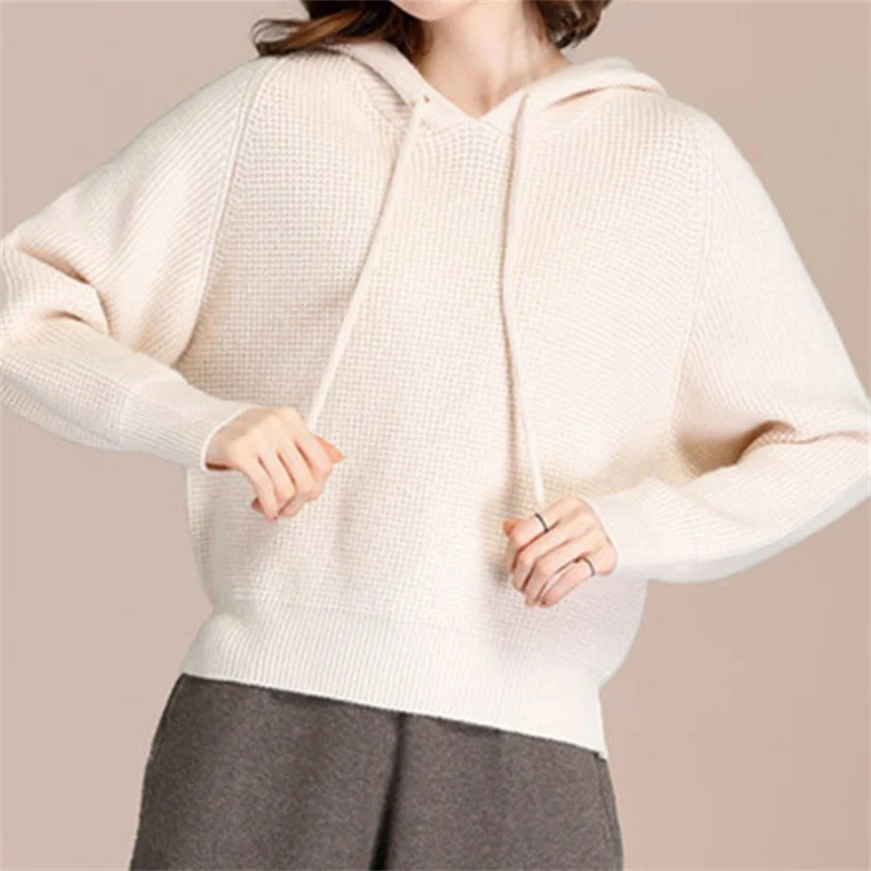 

New Hooded Outerwear Top Hoodie Women's Fashionable Long-Sleeved Sweaters Pullover