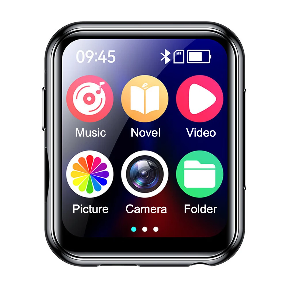 נגן mp3 מוסיקה עם Bluetooth 5.4 hifi mp4 מסך מגע מלא מובנה מקליט מצלמה נגן וידאו fm/ספר אלקטרוני