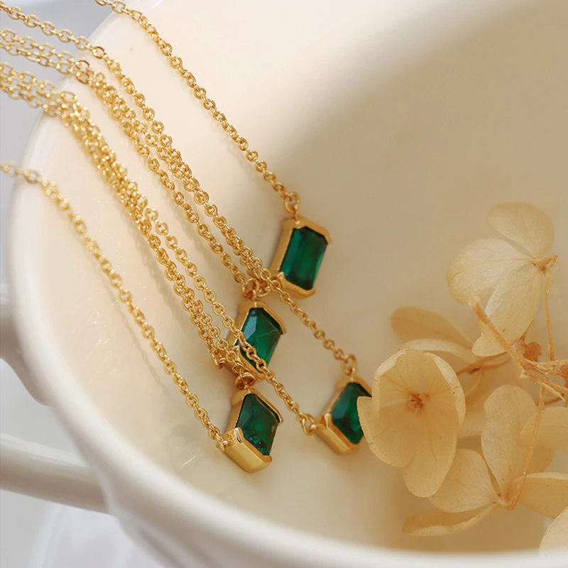 American Diamond Green stone Necklace set