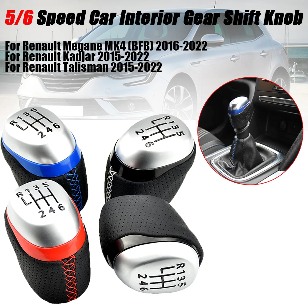 328654845R Pommeau De Levier De Vitesse Manuel 5/6 Vitesses En Cuir