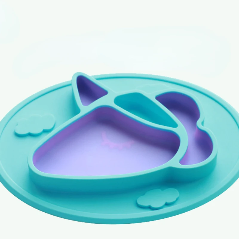 

Newborn Complementary Food Bowl Unicorn Suction Cup Division Baby Food Grade Silicone Baby Bowl Shattering Resistant Plate Bowl