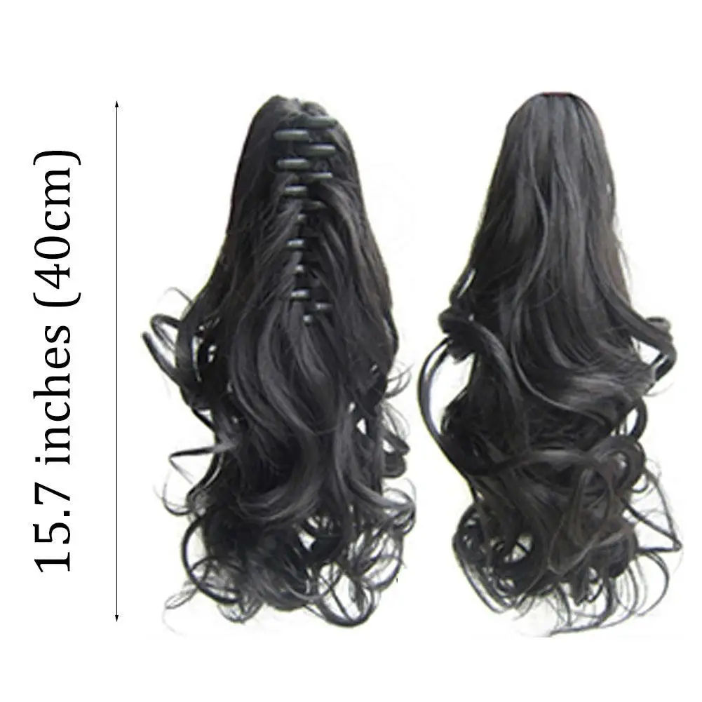 Small Wave Claw Clip Ponytail Curly Hair Extension Synthetic Fiber Hair Patch 40cm Ponytail Wave Wig For Women