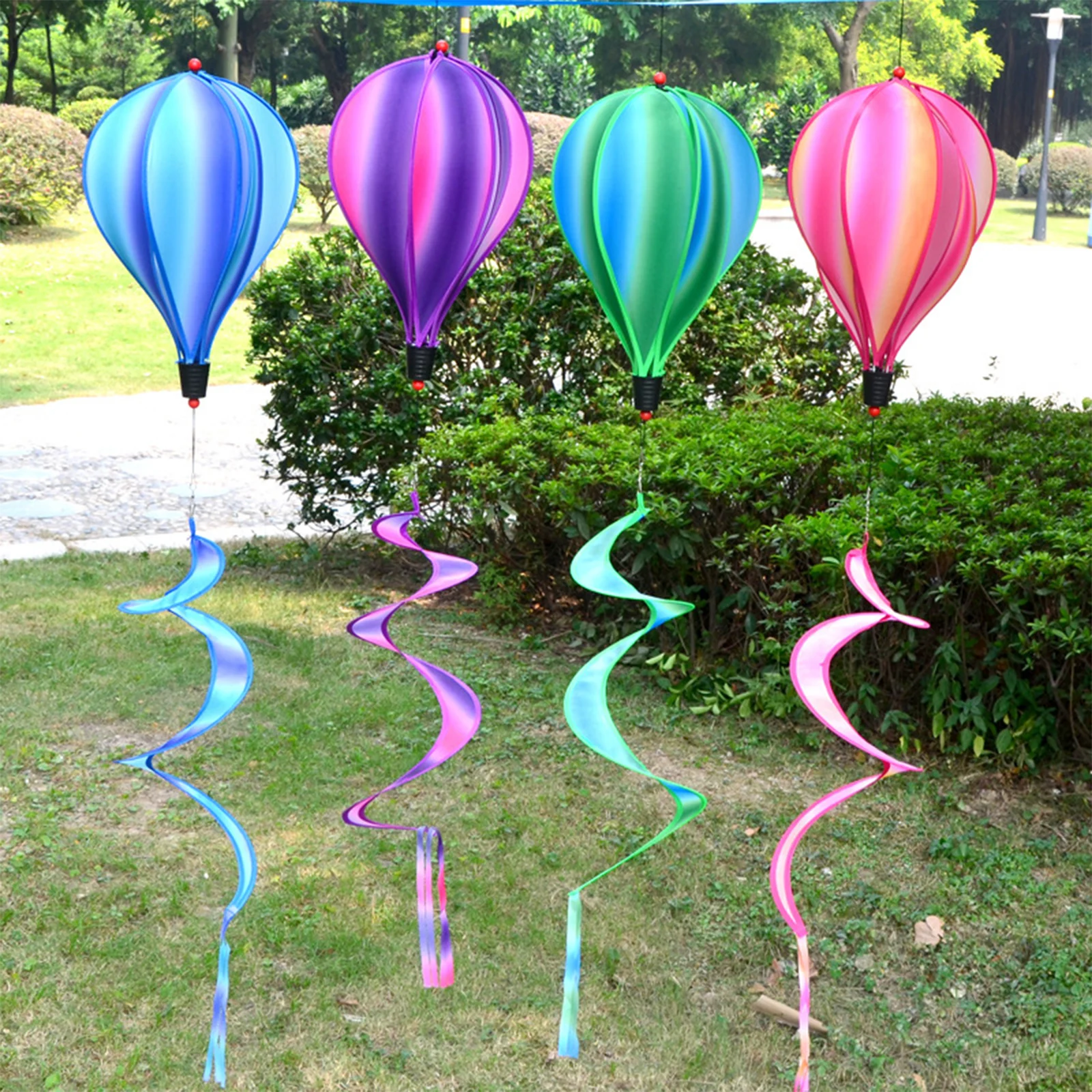 Hot Air Balloon Wind Spinner Rainbow Hanging Wind Twister Garden Outdoor Toys wind spinner
