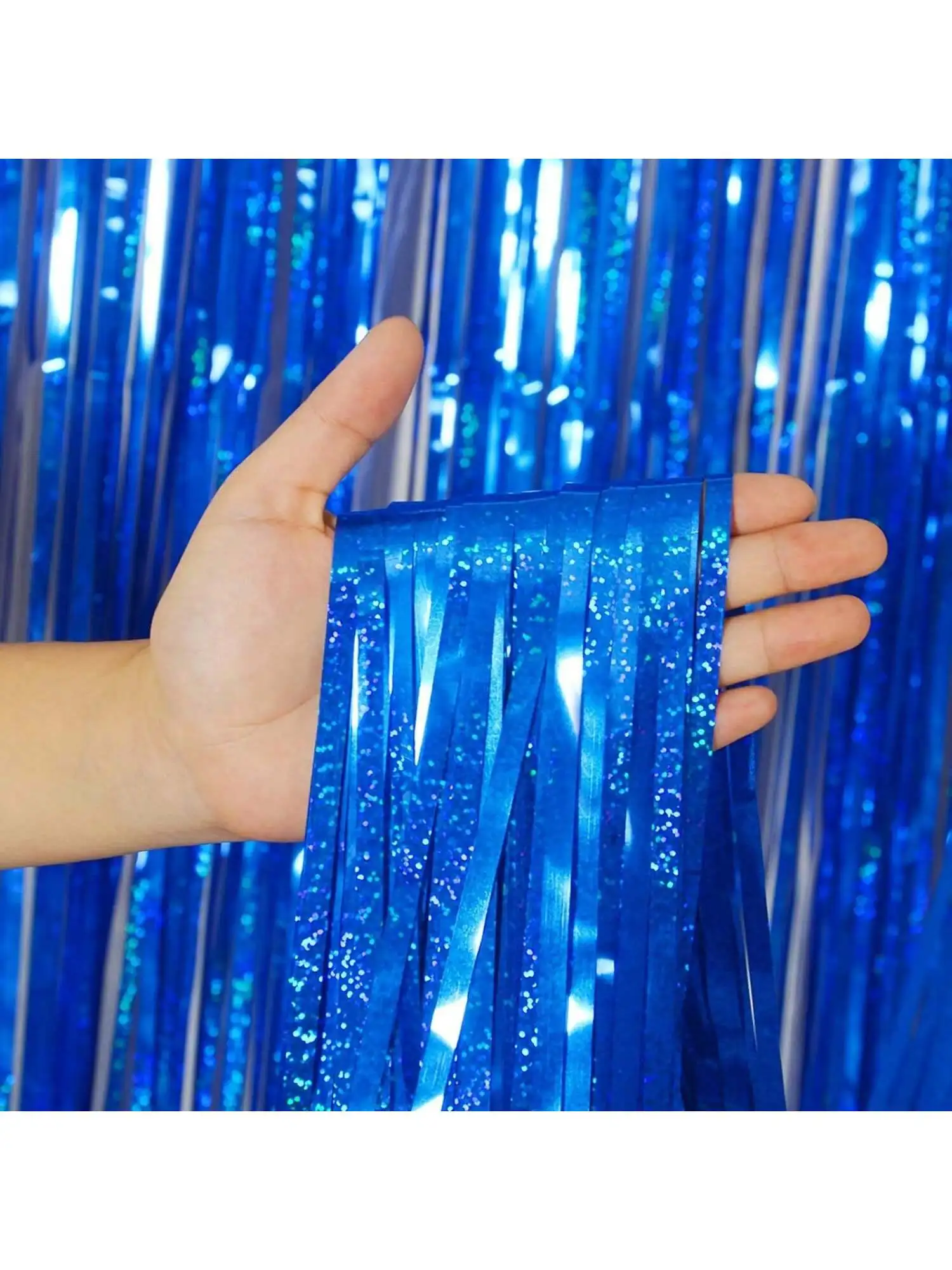 Shimmering Metallic Tinsel Foil Fringe Curtain For Party Decor 8