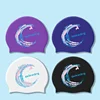 Printed Swimming Caps Long Hair Ear Protection Unisex Men Women Swim Caps Stretch Elastic Silicone Swimming Cap Pool Accessories 2