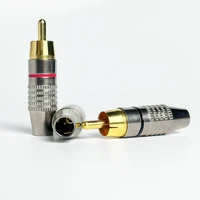 Solderless Gold RCA Plugs - Metal AV Connectors for Amplifier, Speaker, Audio Video - DIY Easy Install 5