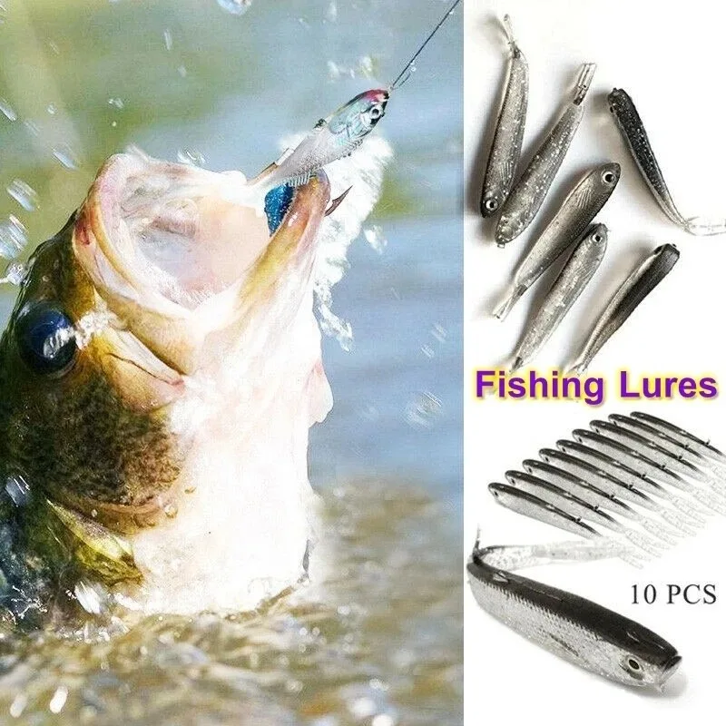 Soft Bait Fish Swimbait Fork Tail With Hook& Without Hooks Fishing Lure Artificial Silicone Bait Fishing Tackle Goods