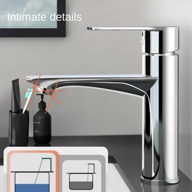 ก๊อกน้ำร้อนและเย็นอ่างล่างหน้าในครัวเรือนอ่างล่างหน้าอ่างล้างหน้าน้ำเย็นแบบเดี่ยวสำหรับอ่างล้างหน้าการค้าต่างประเทศ 3