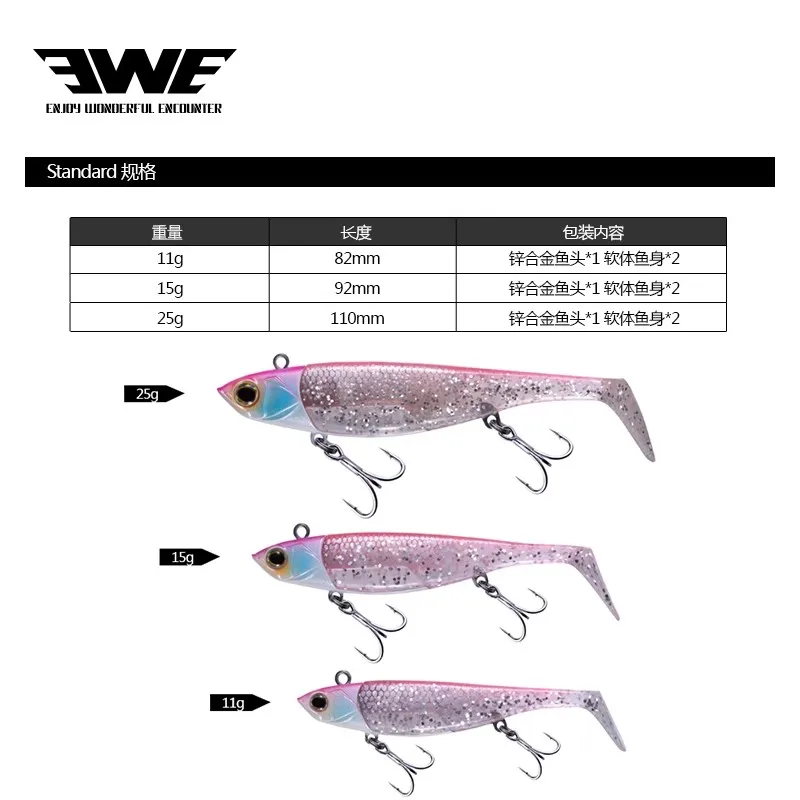 EWE Niuniu Fish 82/92/110mm T-tail Soft Bait High Quality Metal Head Fishing  Lure 11/15/25g Isca Artificial Wobbler Fake Bait - AliExpress